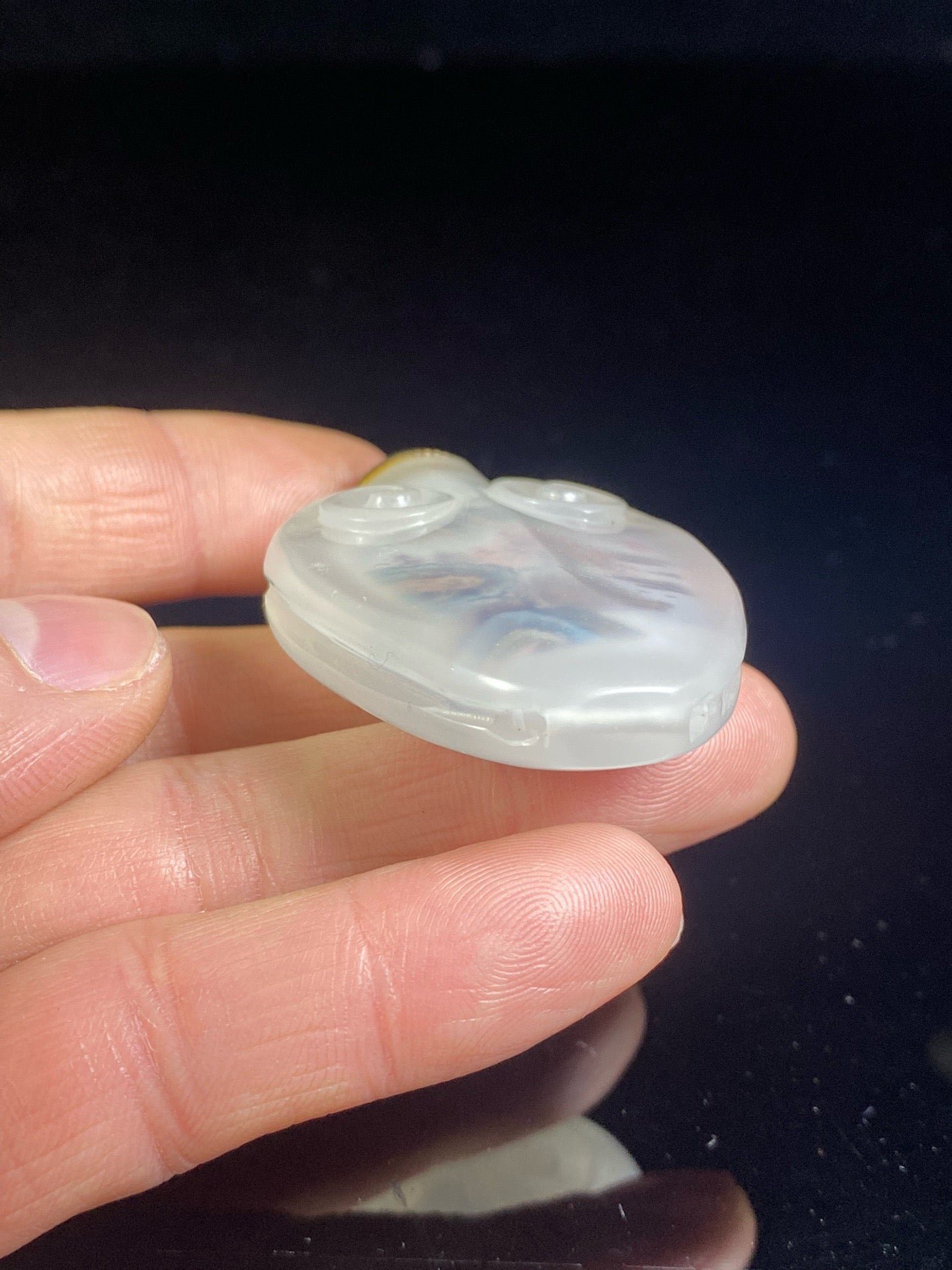 Chinese antique agate carved Ruyi inner painting snuff bottle