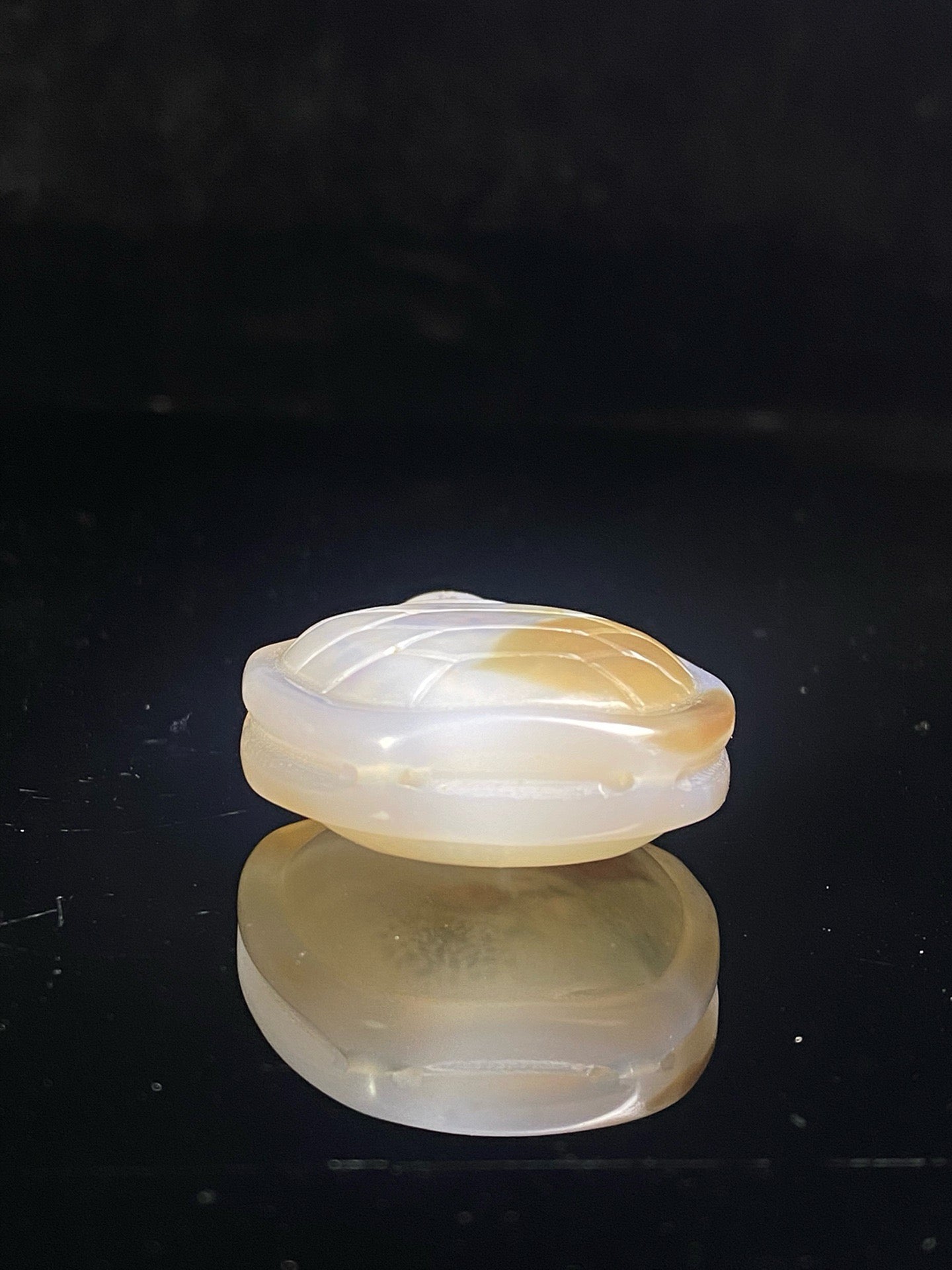 Chinese antique agate carved turtle shell with painted inside snuff bottle
