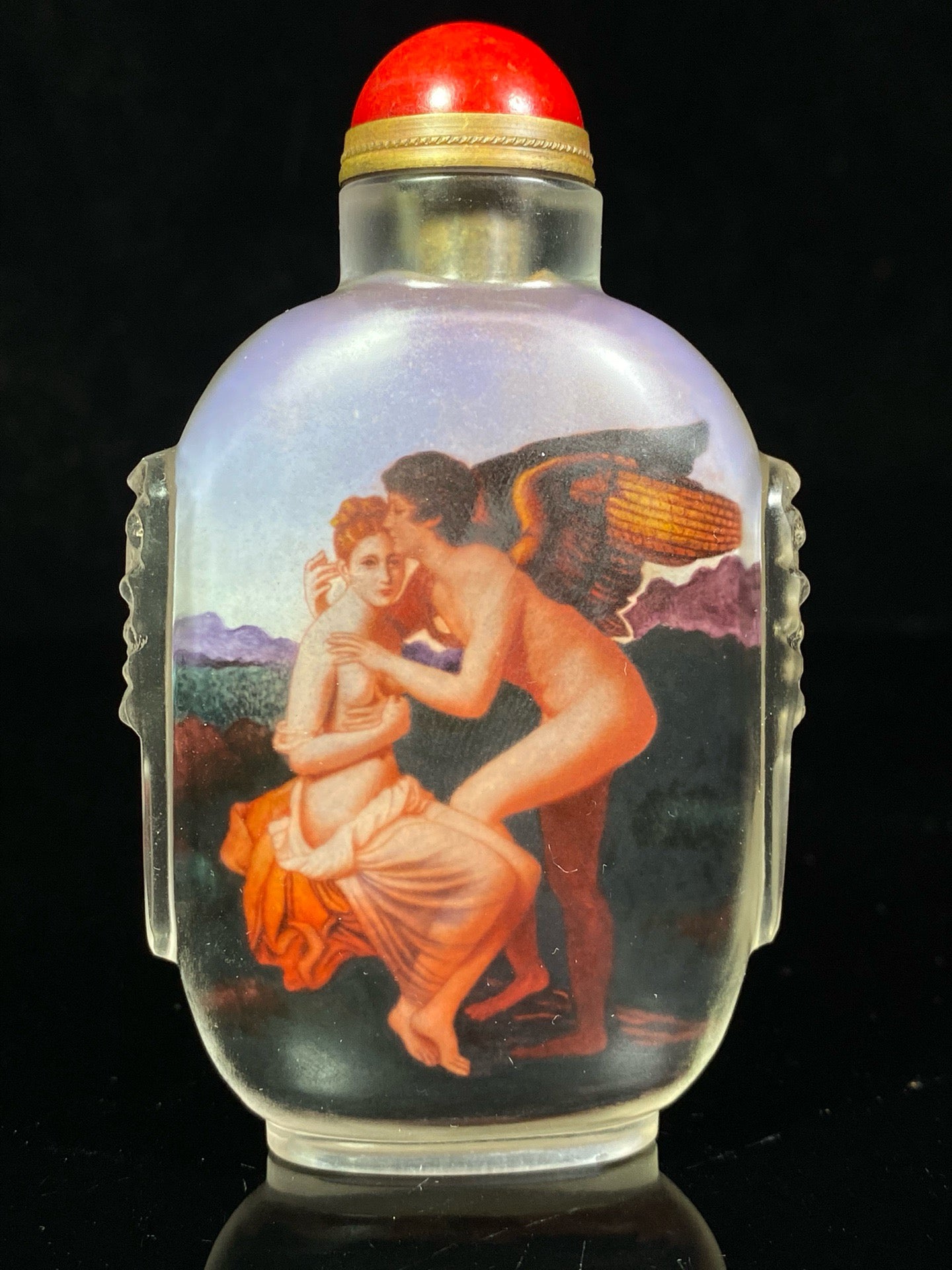 Chinese antique crystal figure carved snuff bottle