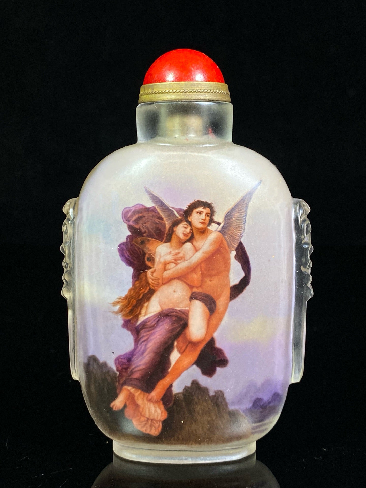 Chinese antique crystal figure carved snuff bottle