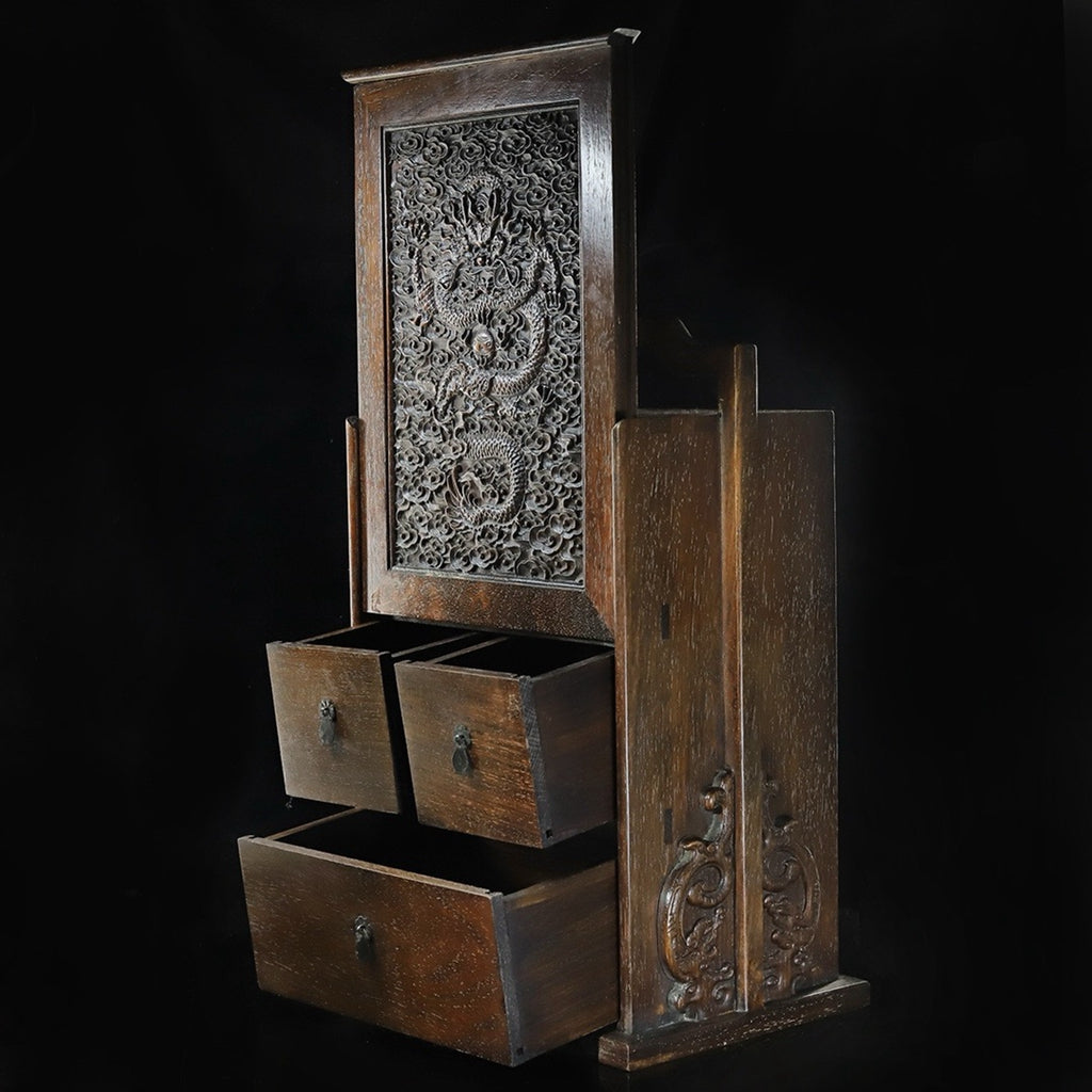 Handheld five bucket lifting beam cabinet carved from rosewood