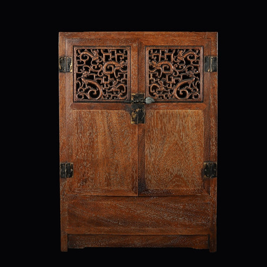 Hua Li Mu hollow carved opposite door cabinet