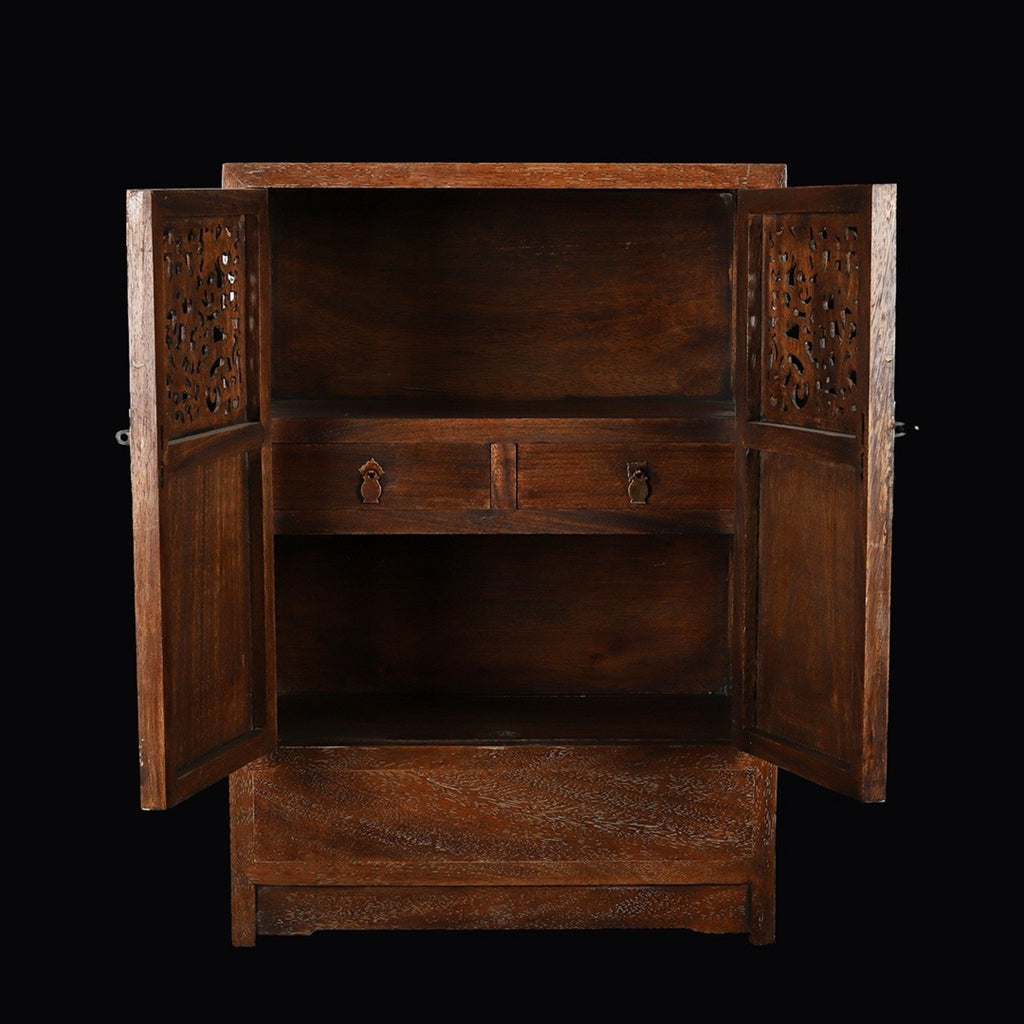 Hua Li Mu hollow carved opposite door cabinet