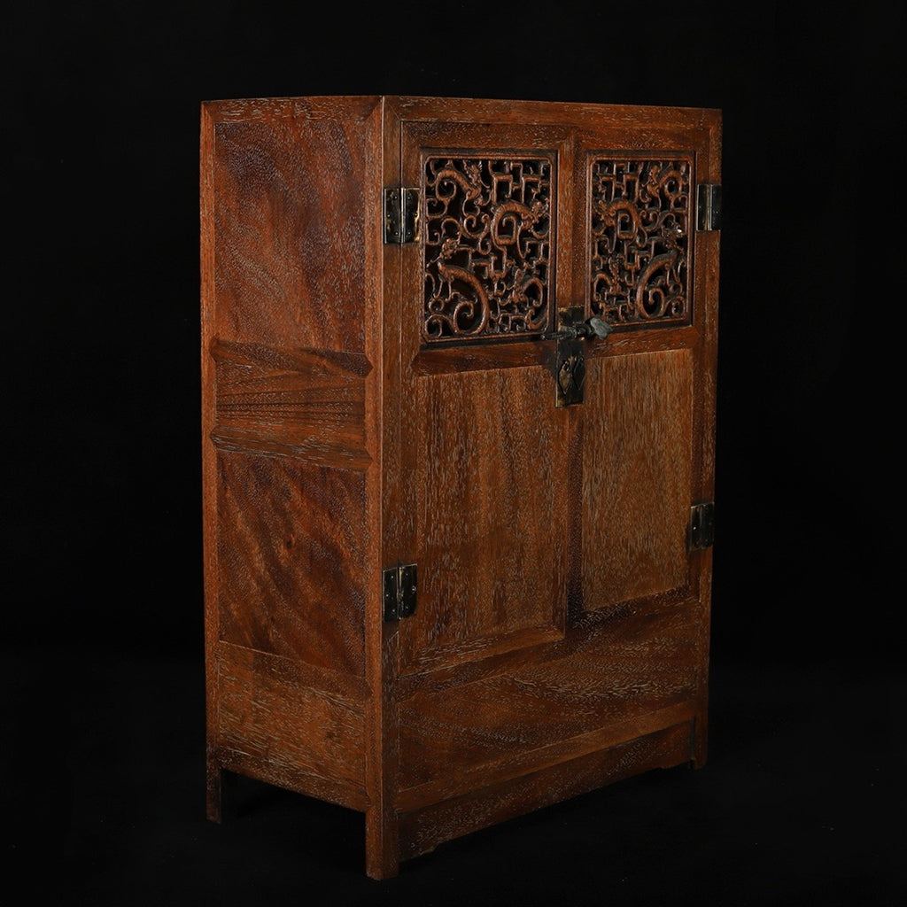 Hua Li Mu hollow carved opposite door bookcase