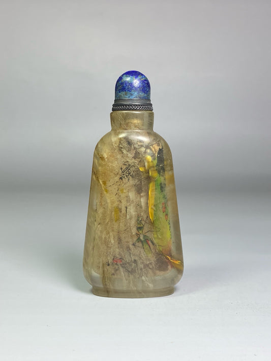 Chinese antique glass imitation crystal inner painted snuff bottle