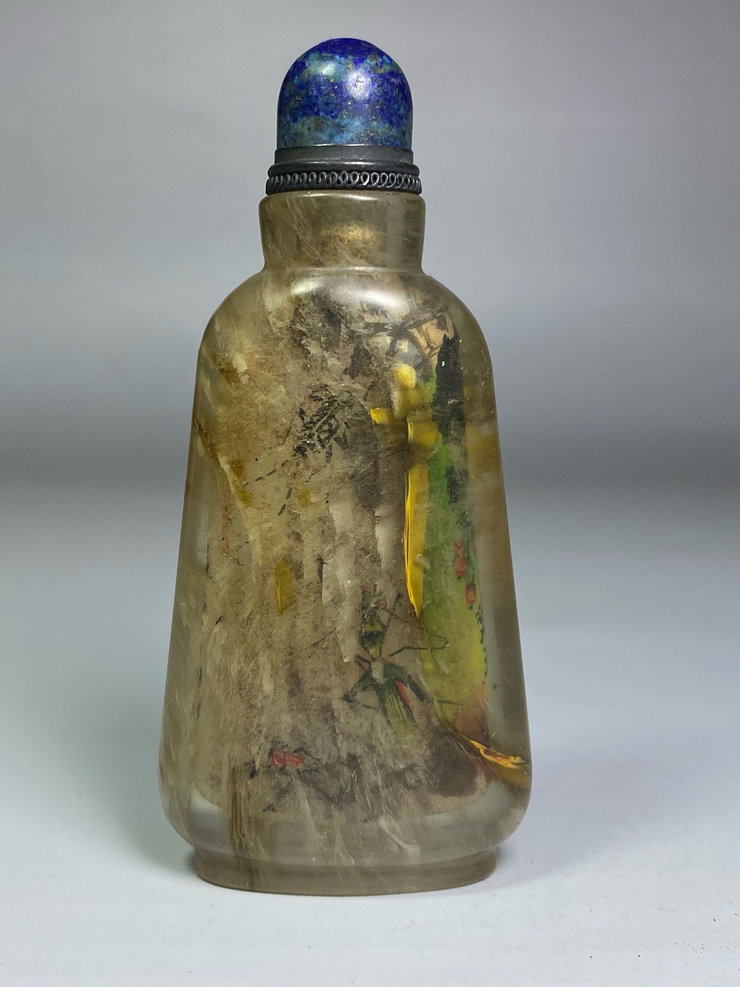 Chinese antique glass imitation crystal inner painted snuff bottle