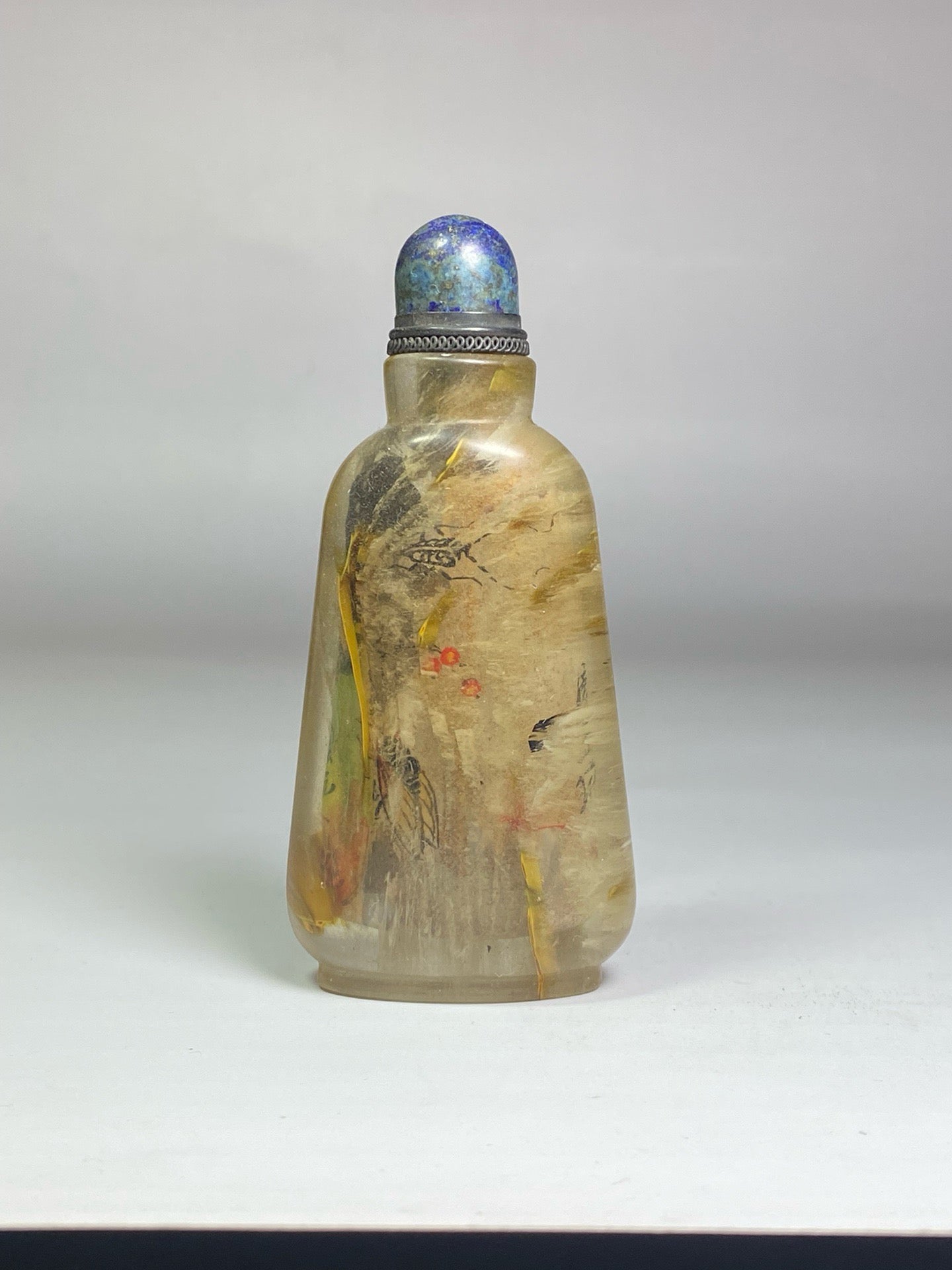 Chinese antique glass imitation crystal inner painted snuff bottle