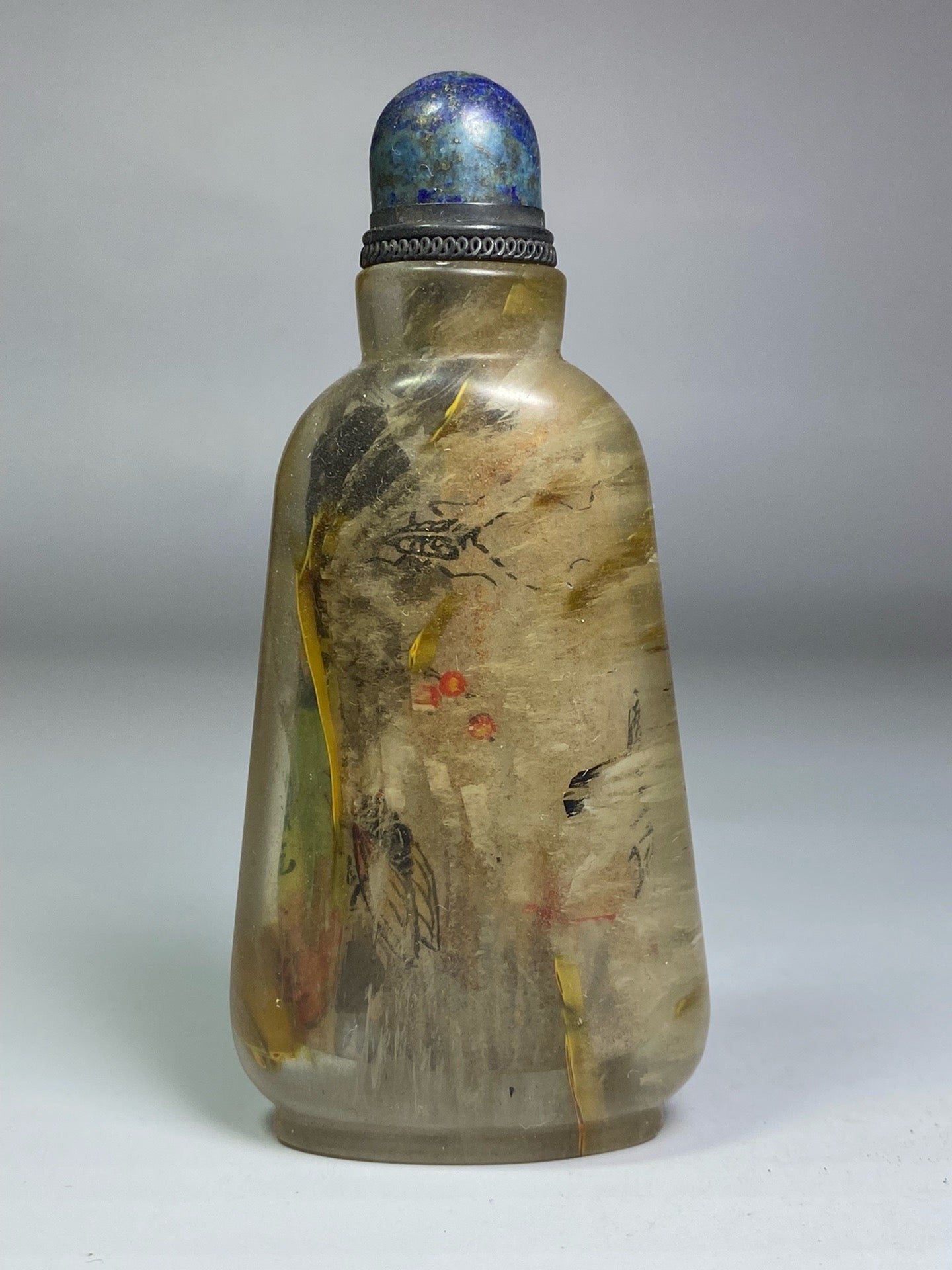 Chinese antique glass imitation crystal inner painted snuff bottle