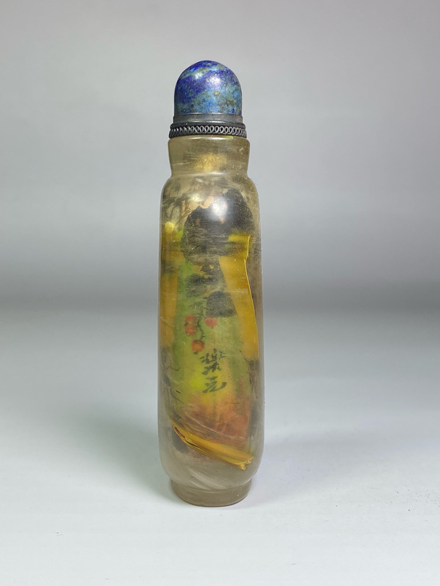 Chinese antique glass imitation crystal inner painted snuff bottle