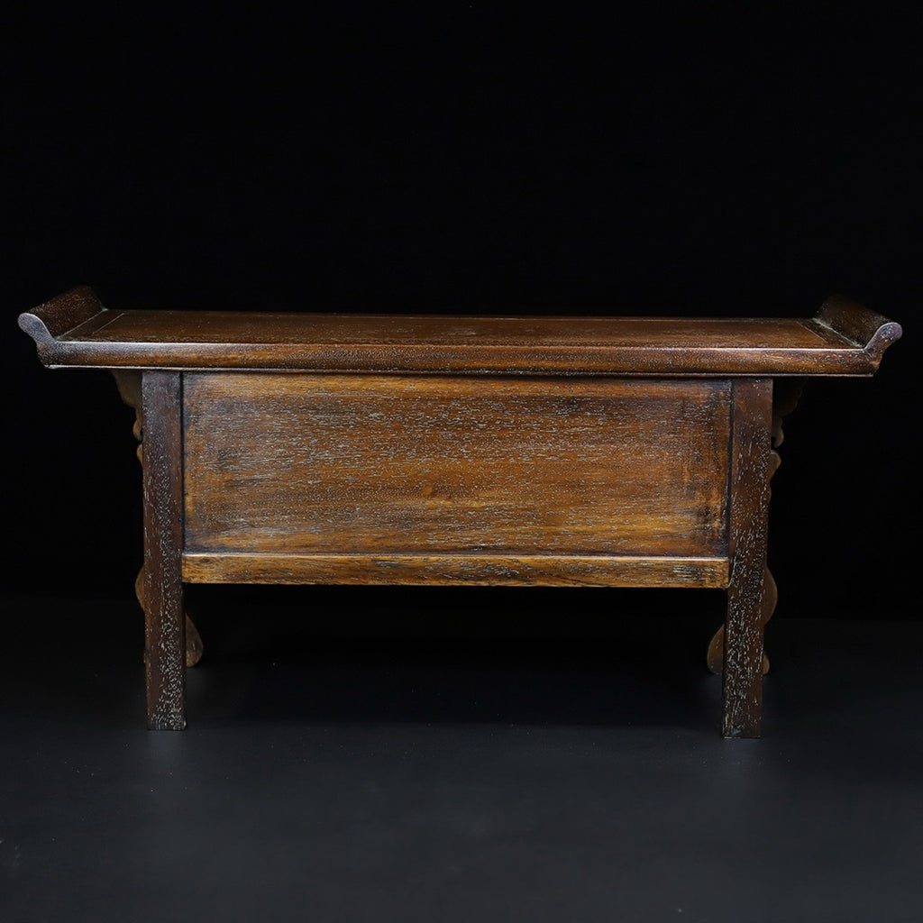 Flower pear wood curved foot and raised head strip case
