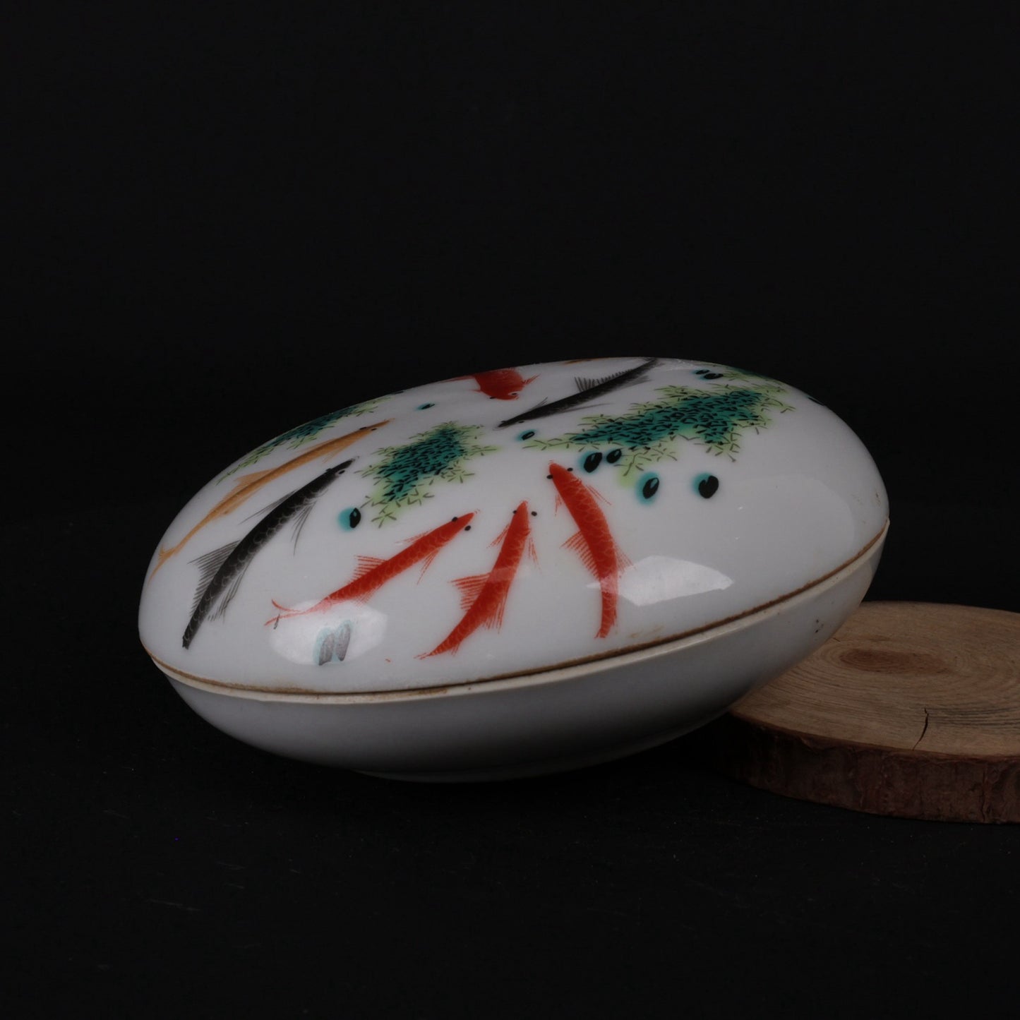 Pink fish algae pattern small printing box