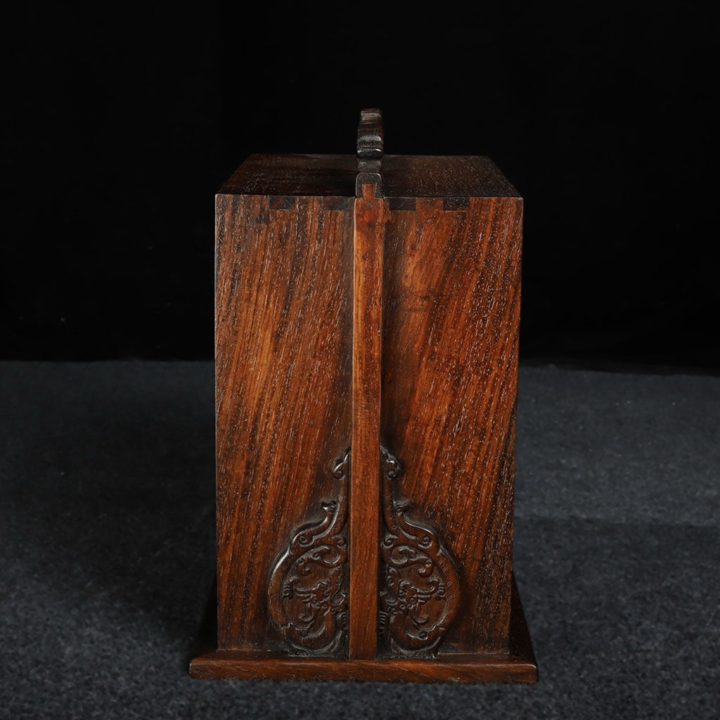 Hua Li Mu carved dragon head large suitcase