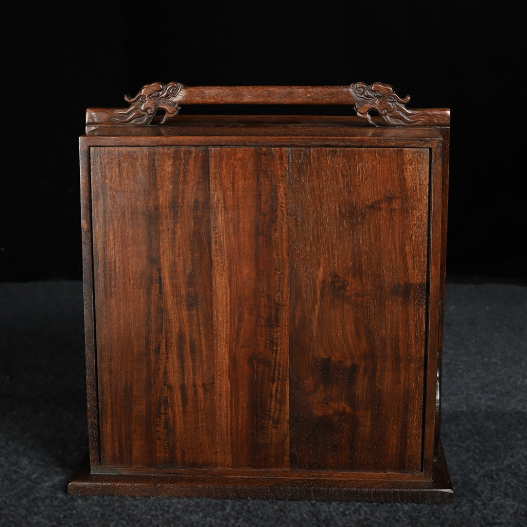 Hua Li Mu carved dragon head large suitcase