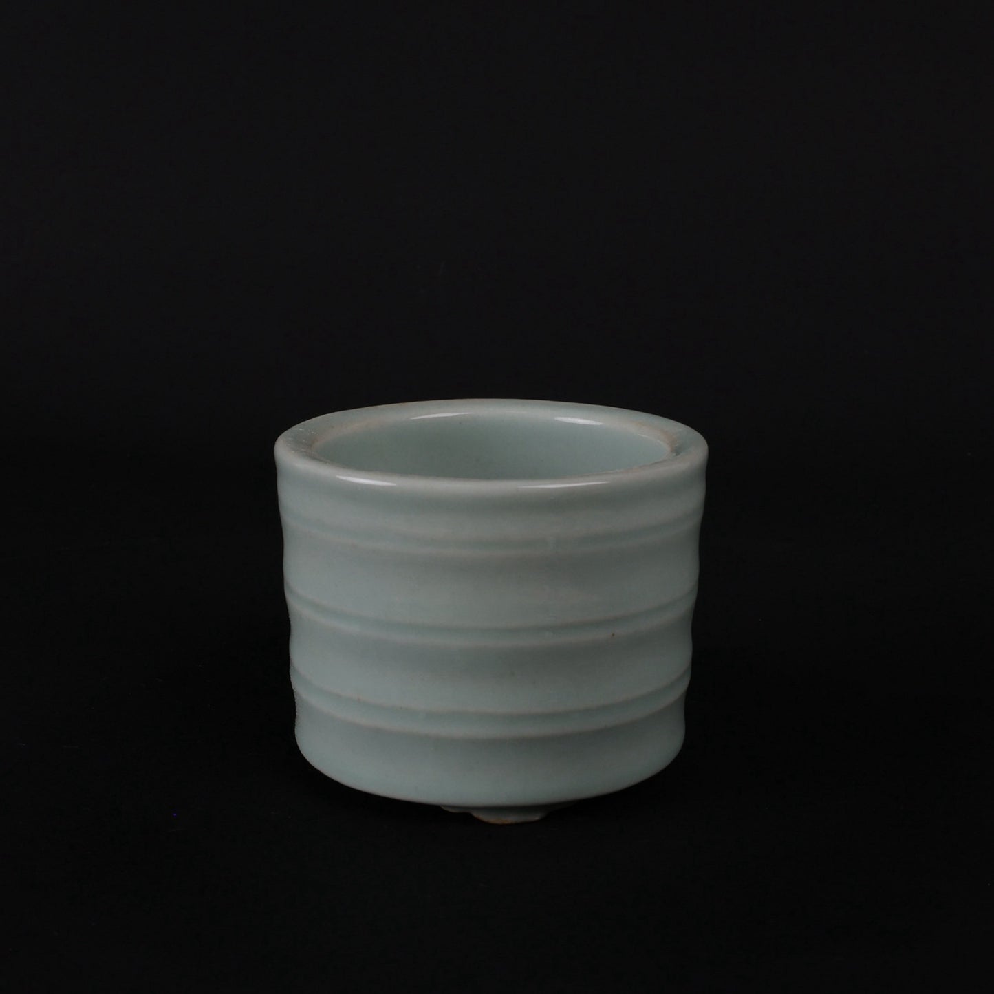 Green glazed small incense burner with legs