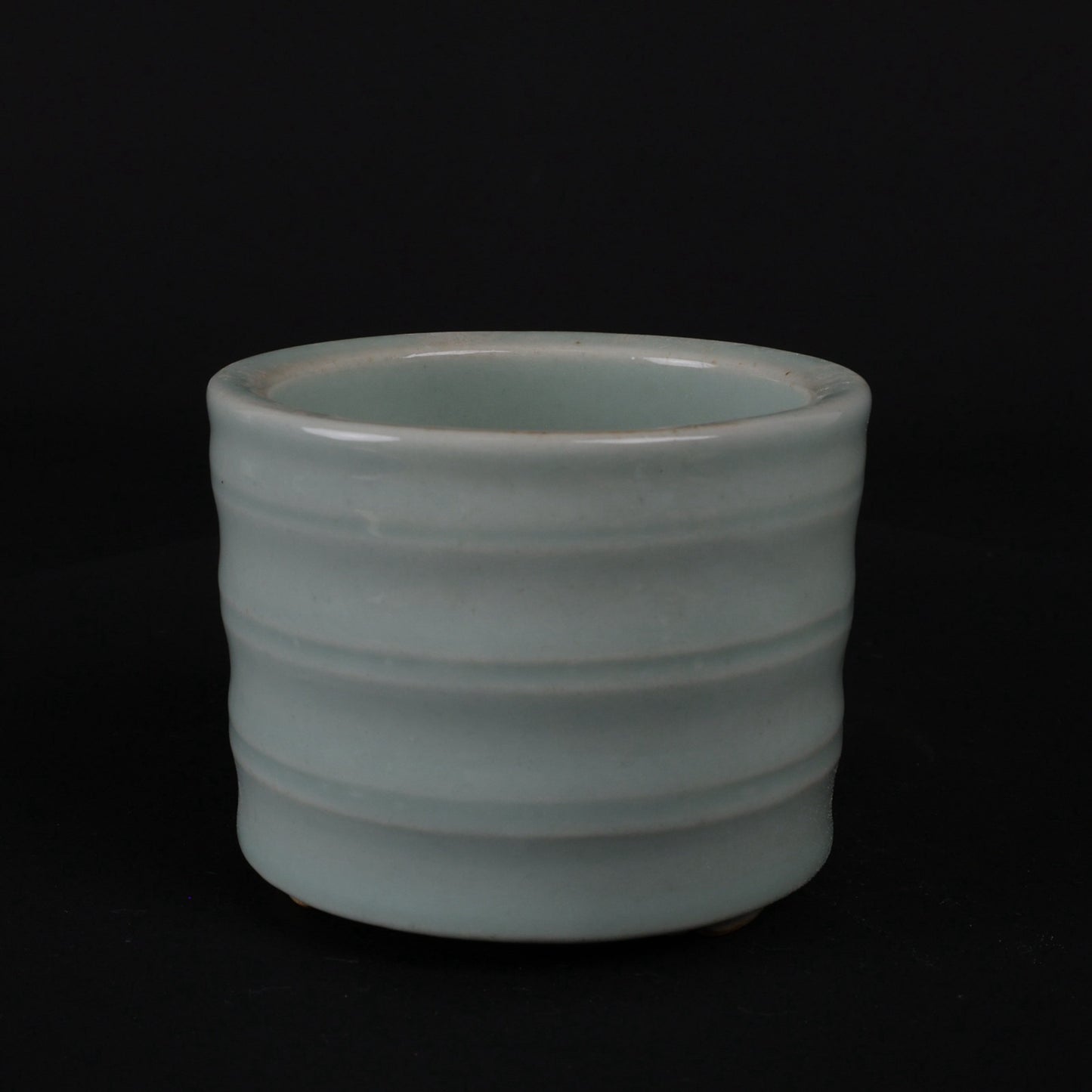Green glazed small incense burner with legs