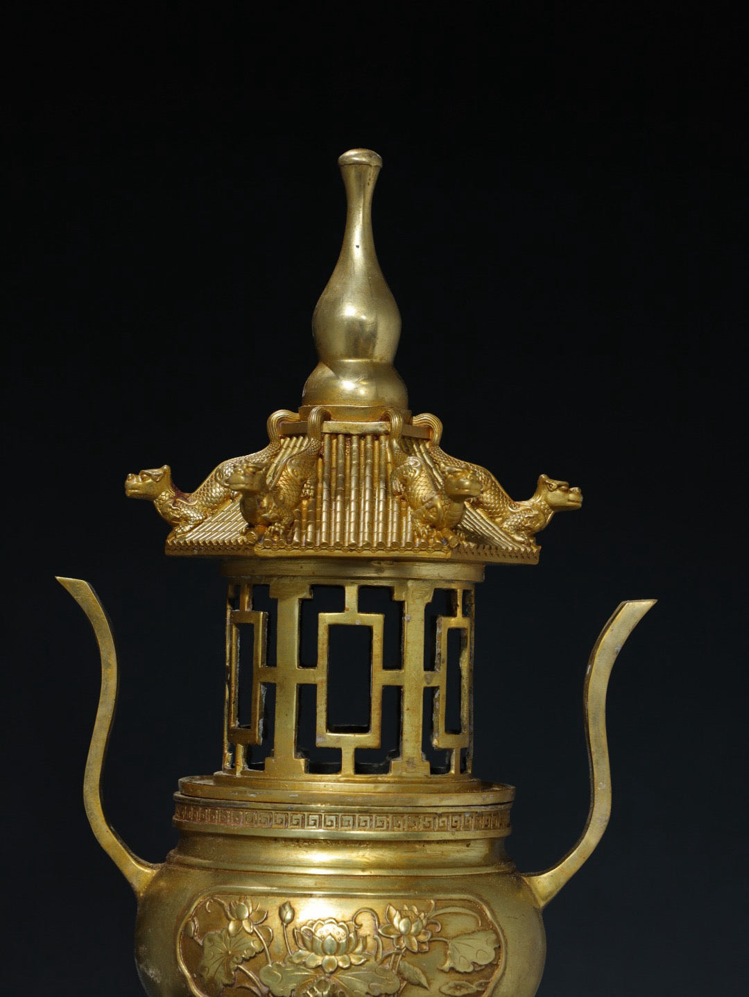 Chinese antique pure copper incense burner