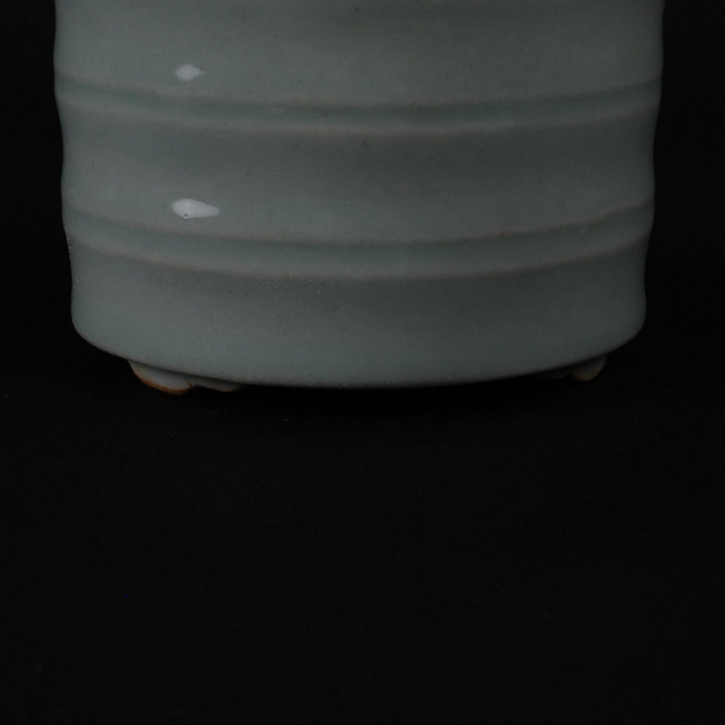 Green glazed small incense burner with legs