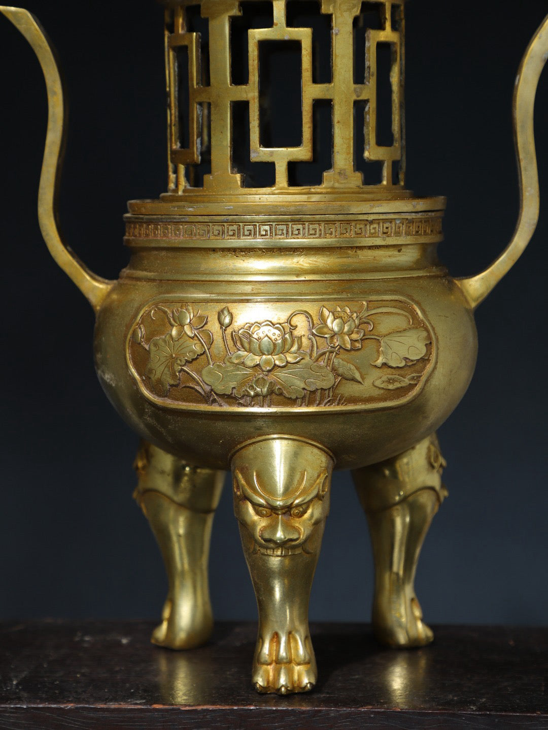 Chinese antique pure copper incense burner