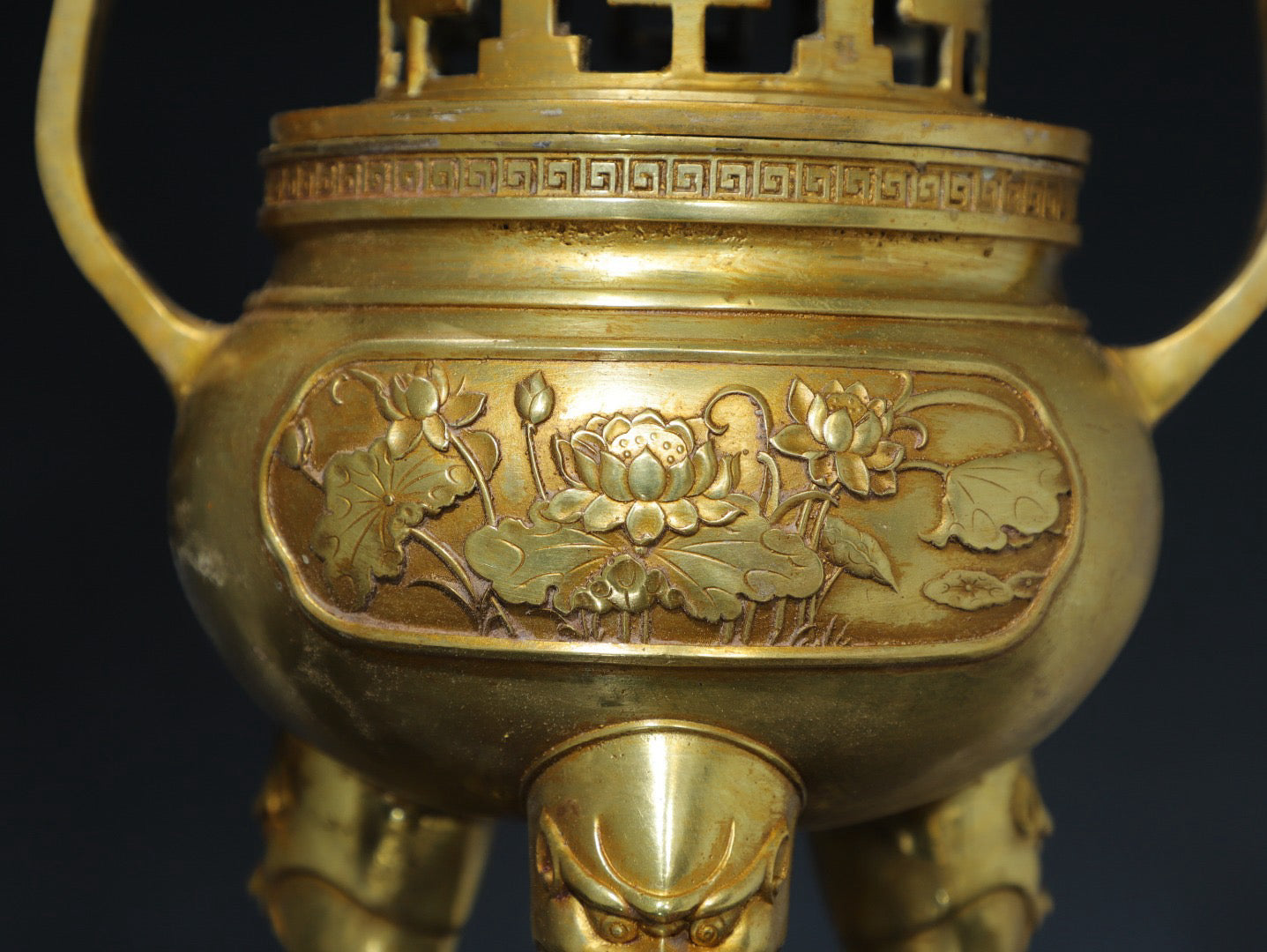 Chinese antique pure copper incense burner