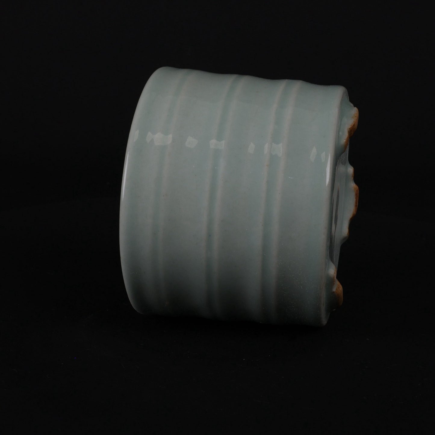 Green glazed small incense burner with legs