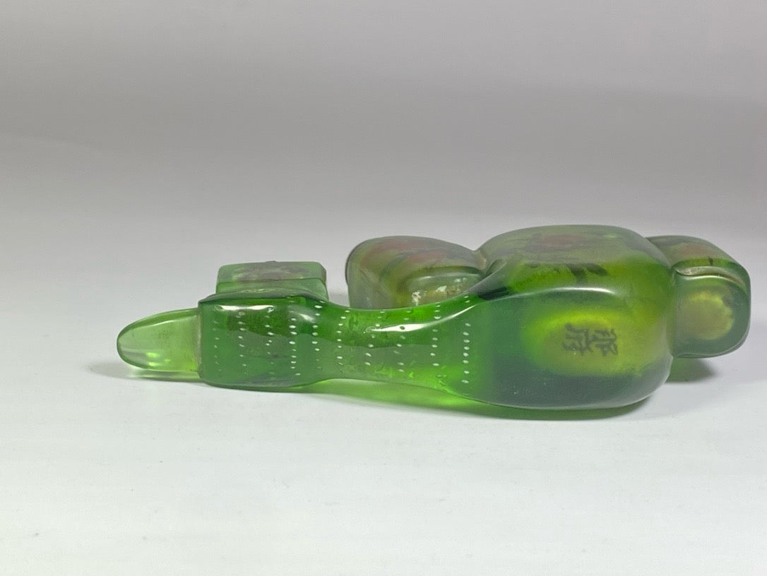 Chinese antique glazed bird shaped four groups of painted snuff bottles