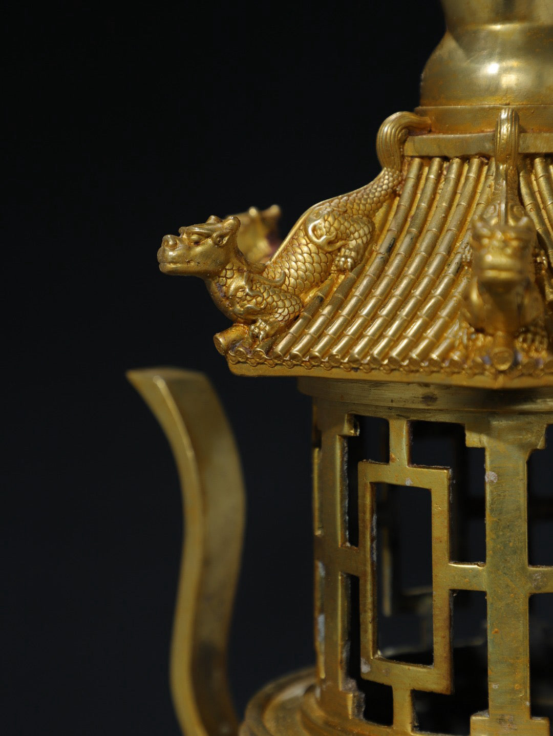 Chinese antique pure copper incense burner