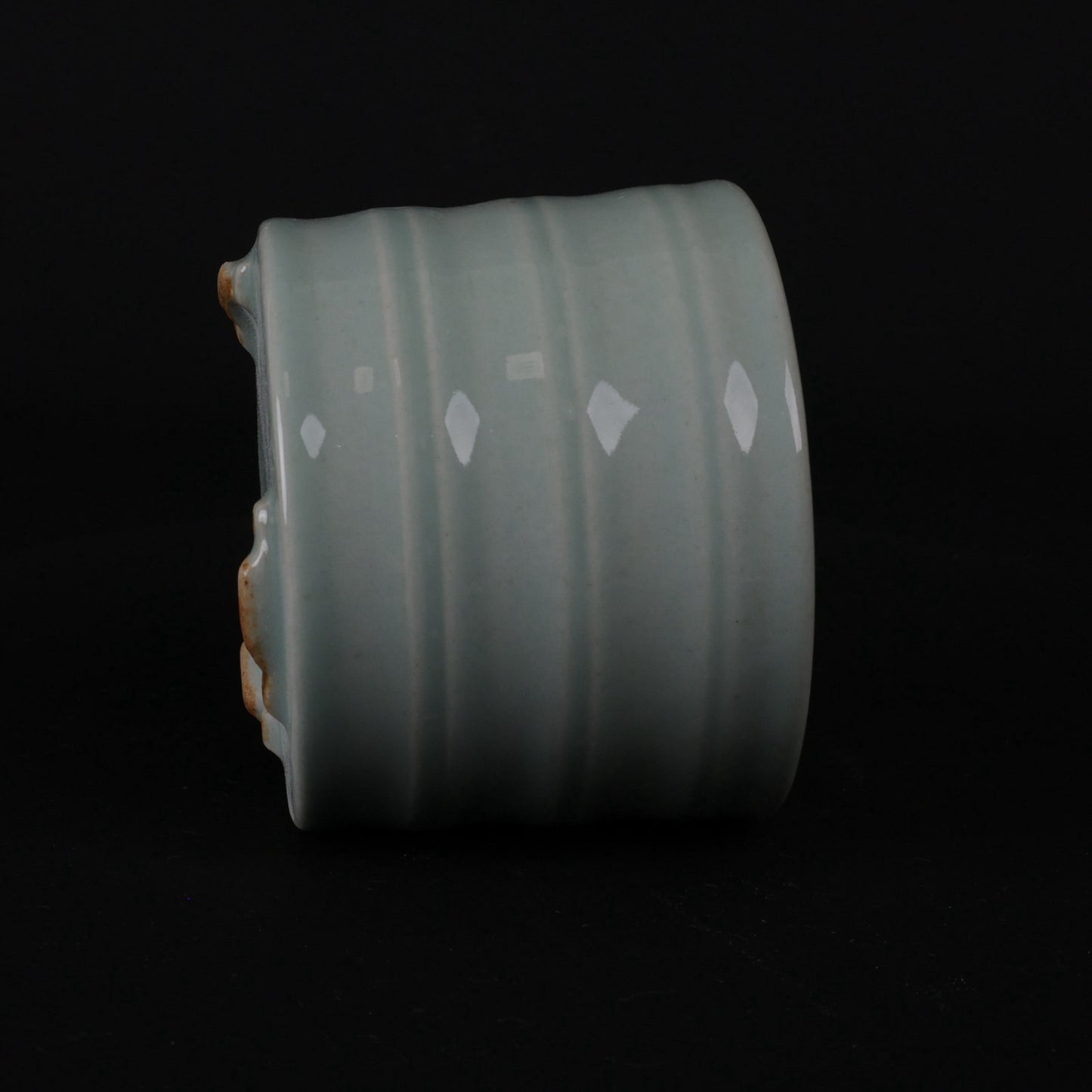 Green glazed small incense burner with legs