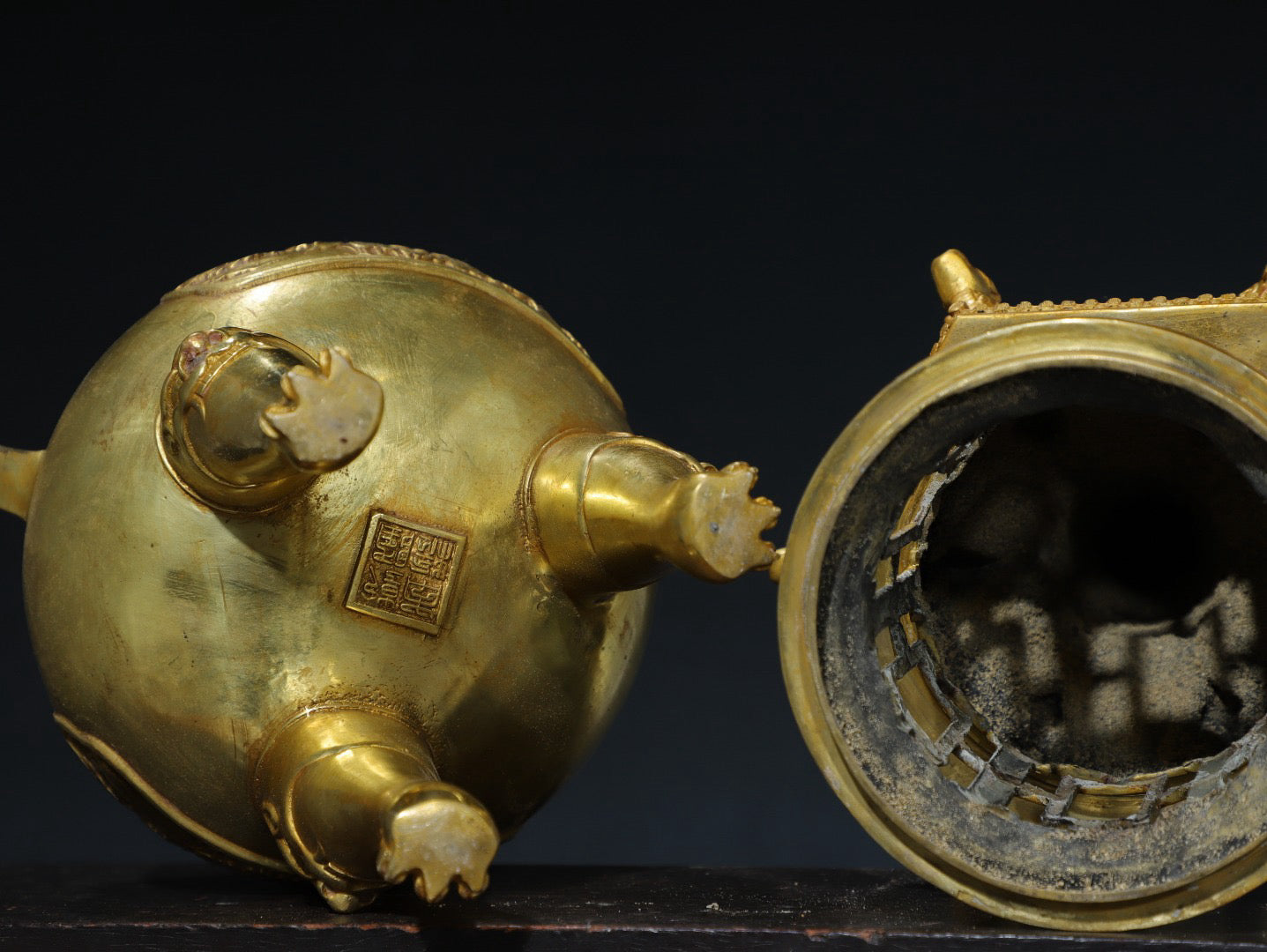 Chinese antique pure copper incense burner