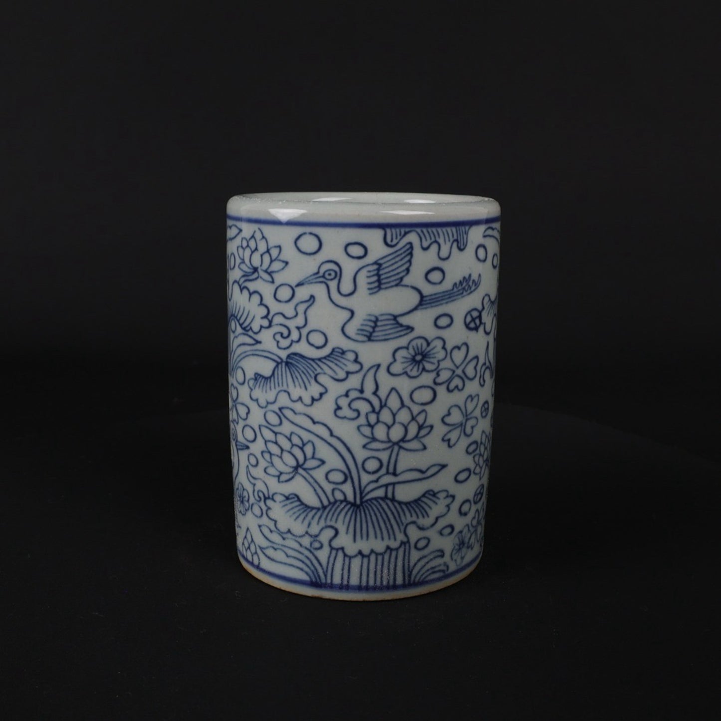 Blue and White Lotus Pattern Small Round Pen Holder