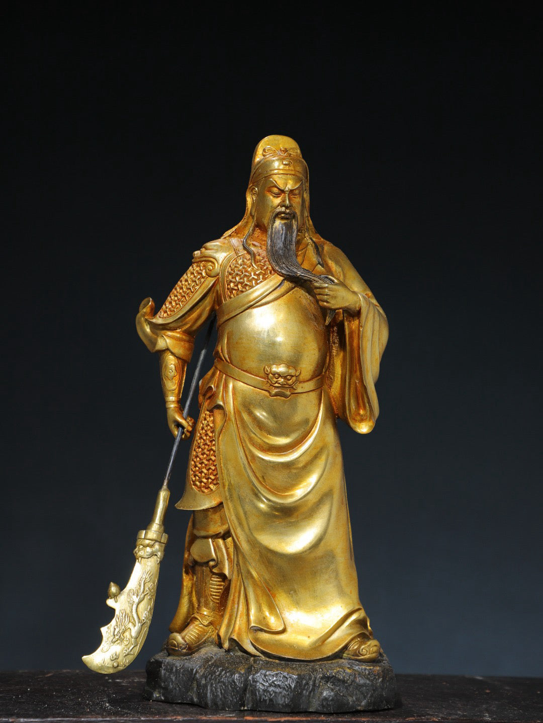 Chinese antique pure copper statue of Guan Gong Buddha