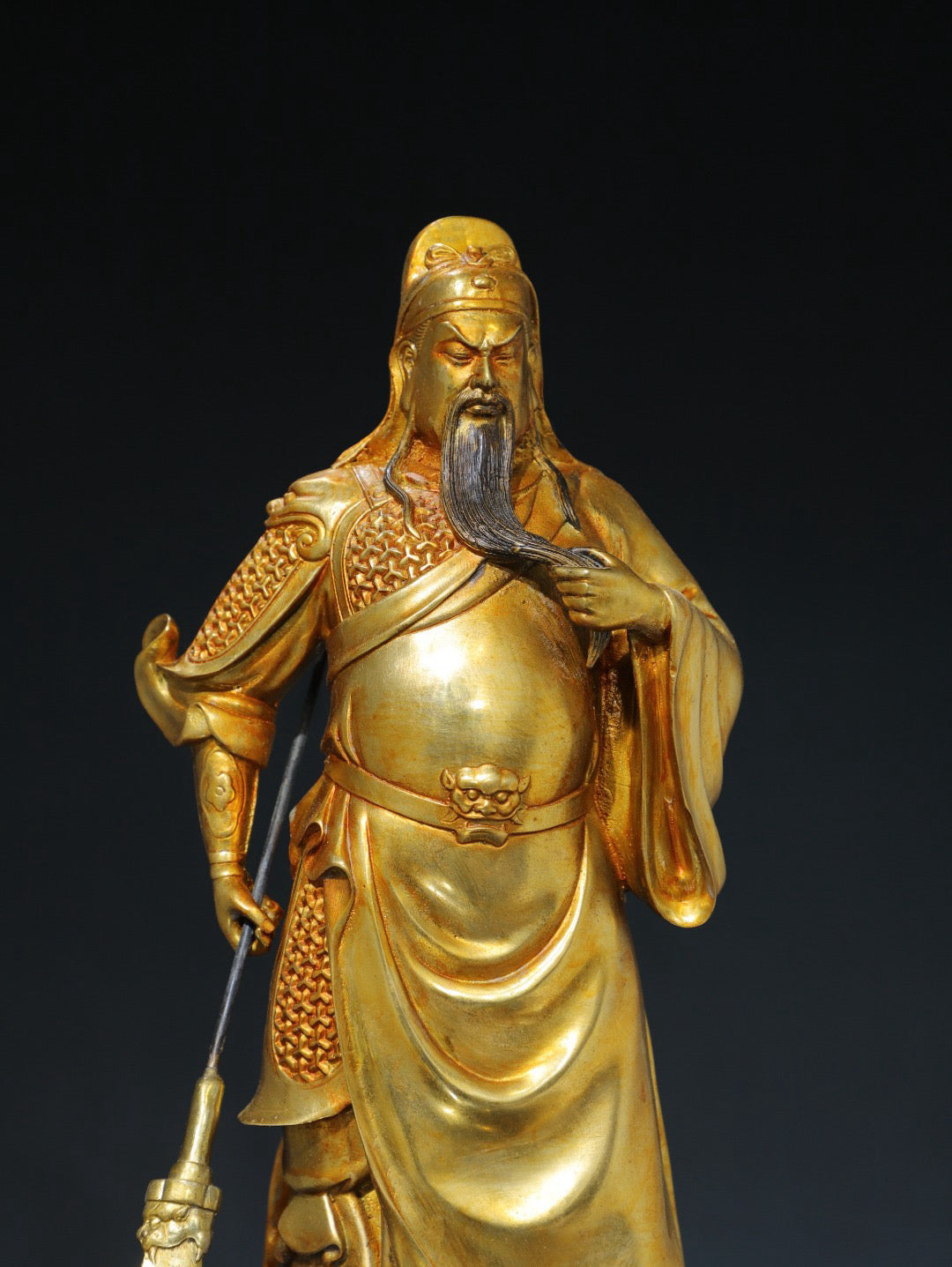 Chinese antique pure copper statue of Guan Gong Buddha