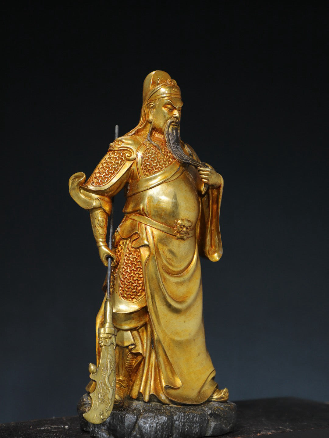 Chinese antique pure copper statue of Guan Gong Buddha