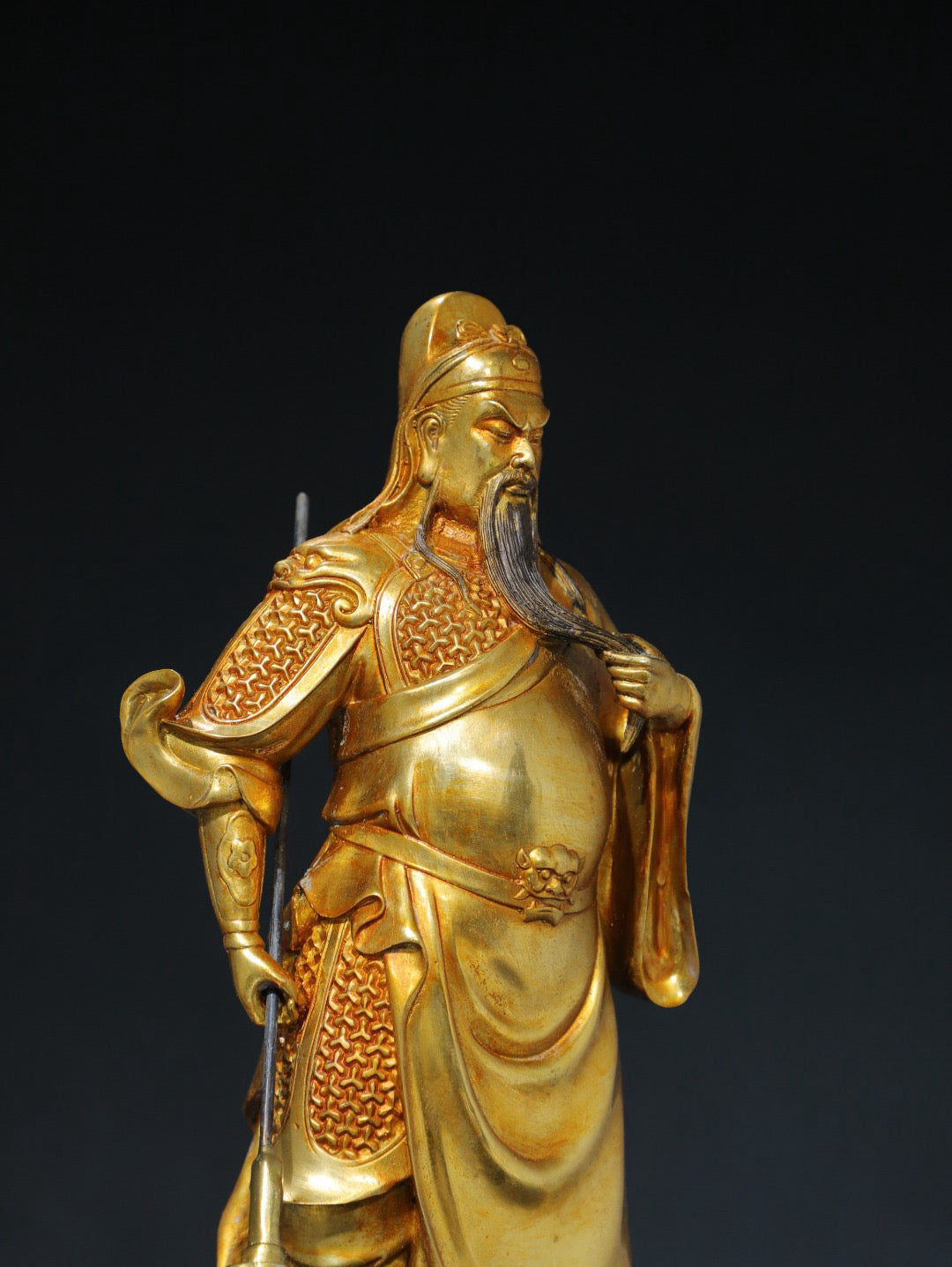 Chinese antique pure copper statue of Guan Gong Buddha