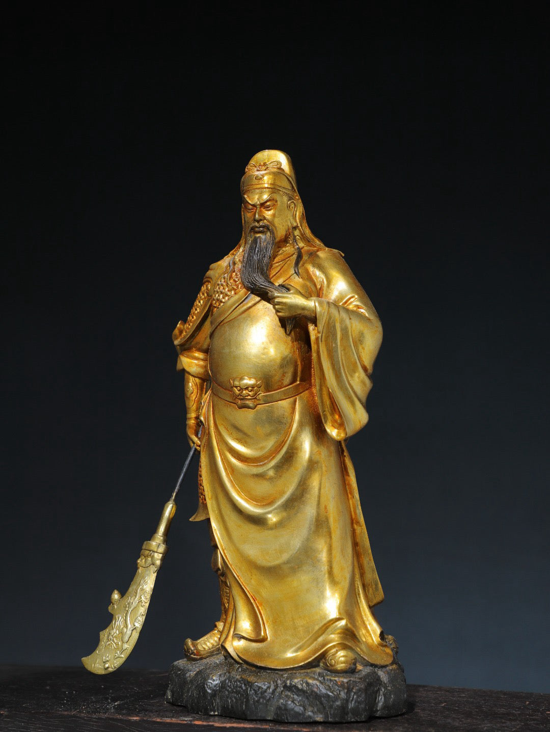 Chinese antique pure copper statue of Guan Gong Buddha
