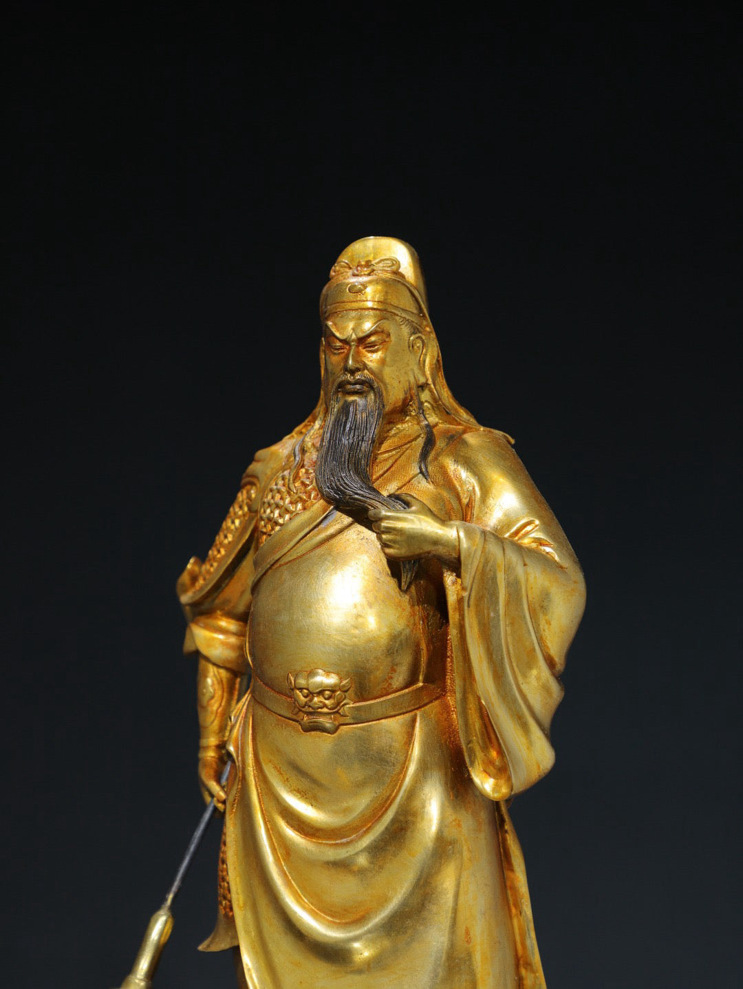 Chinese antique pure copper statue of Guan Gong Buddha
