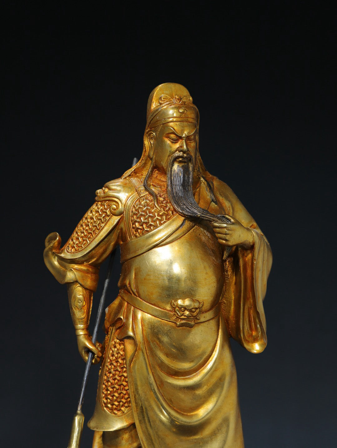 Chinese antique pure copper statue of Guan Gong Buddha