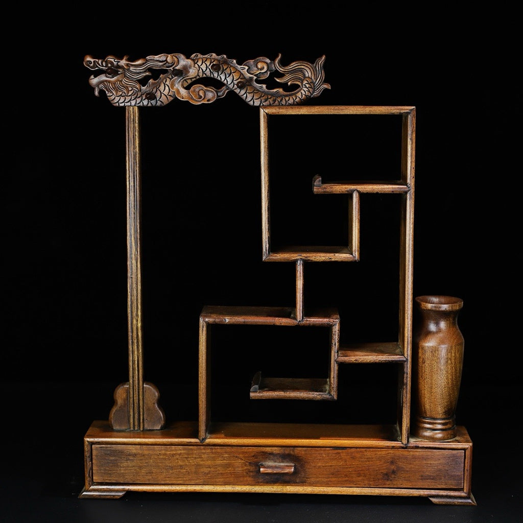 Hua Li Mu carved Bo Gu holder pen holder