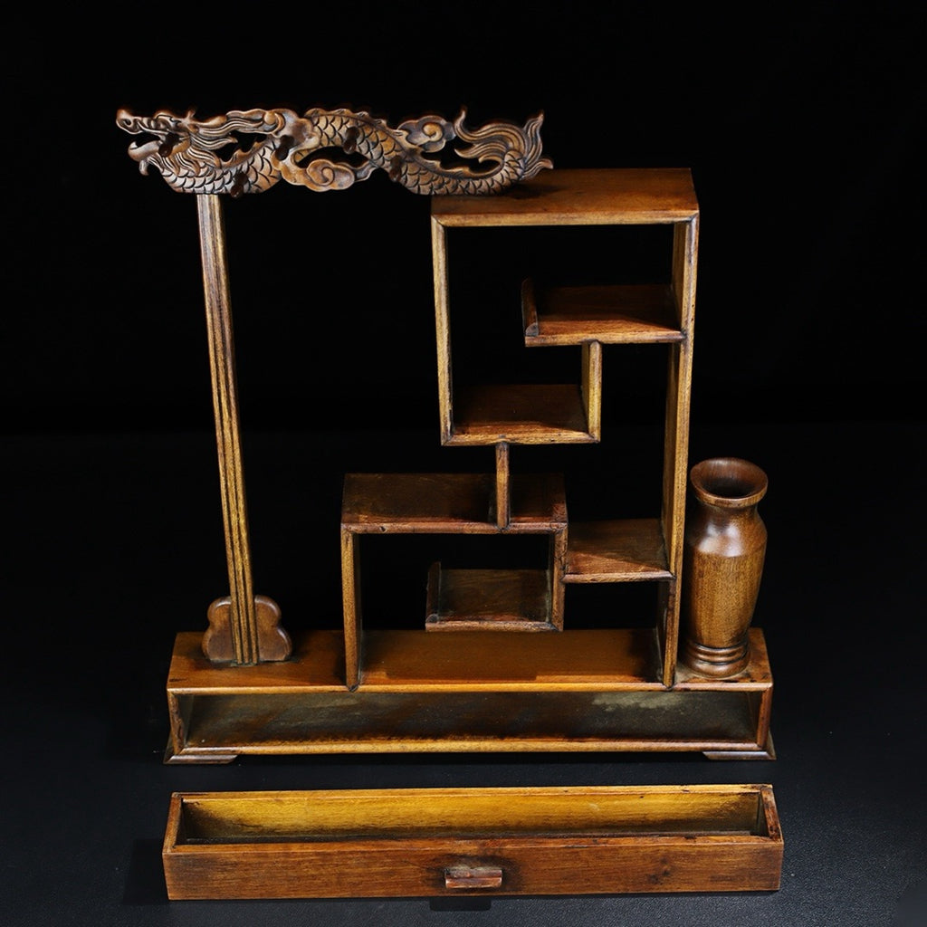 Hua Li Mu carved Bo Gu holder pen holder