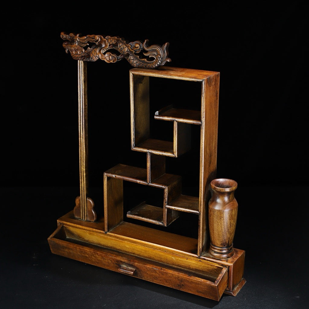 Hua Li Mu carved Bo Gu holder pen holder