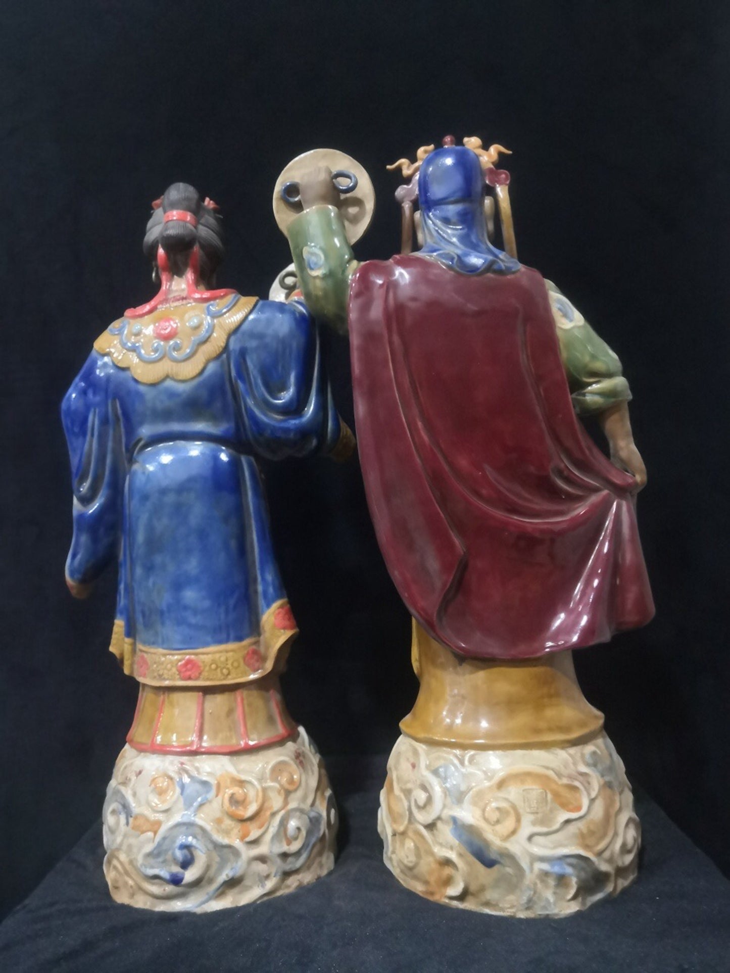 Chinese Antique Shiwan Yao Sun and Moon God