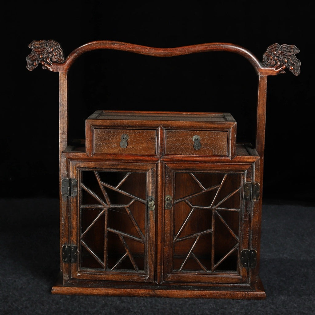 Hua Li Mu carved large carrying box
