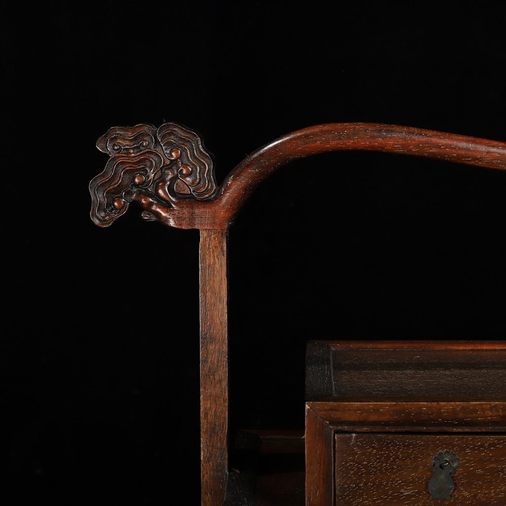 Hua Li Mu carved large carrying box