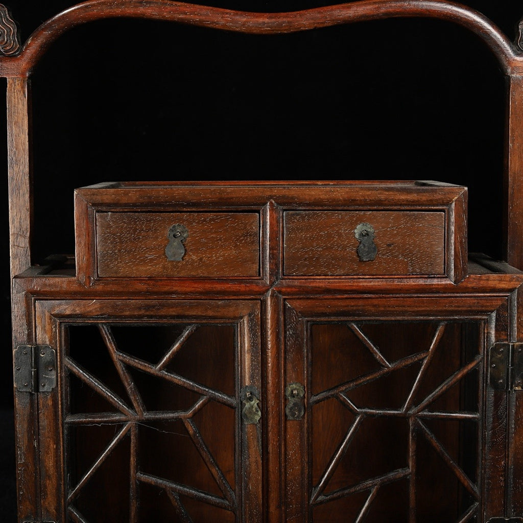 Hua Li Mu carved large carrying box