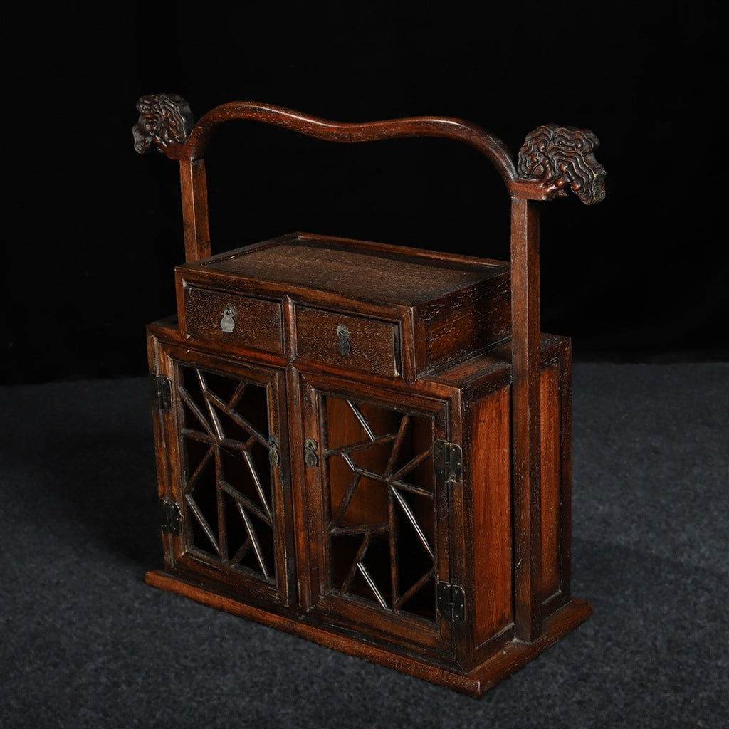 Hua Li Mu carved large carrying box