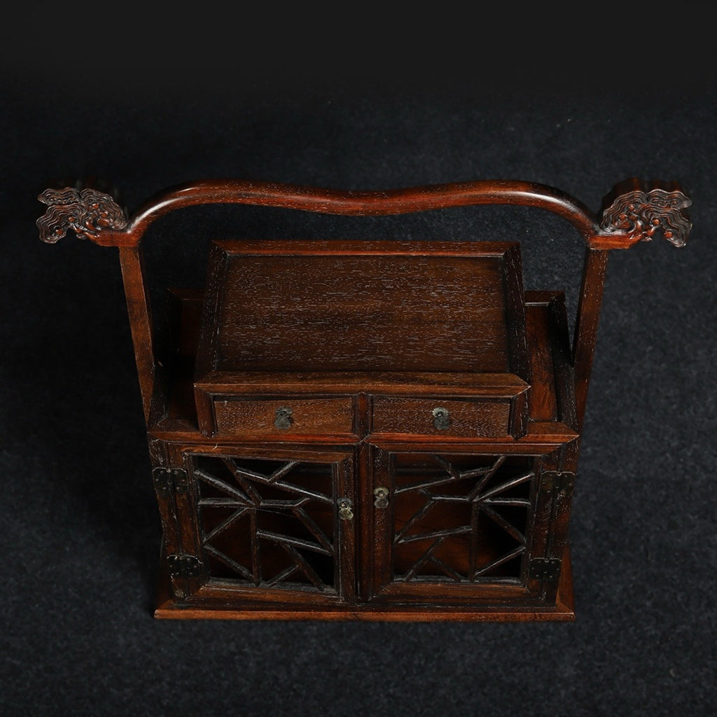 Hua Li Mu carved large carrying box