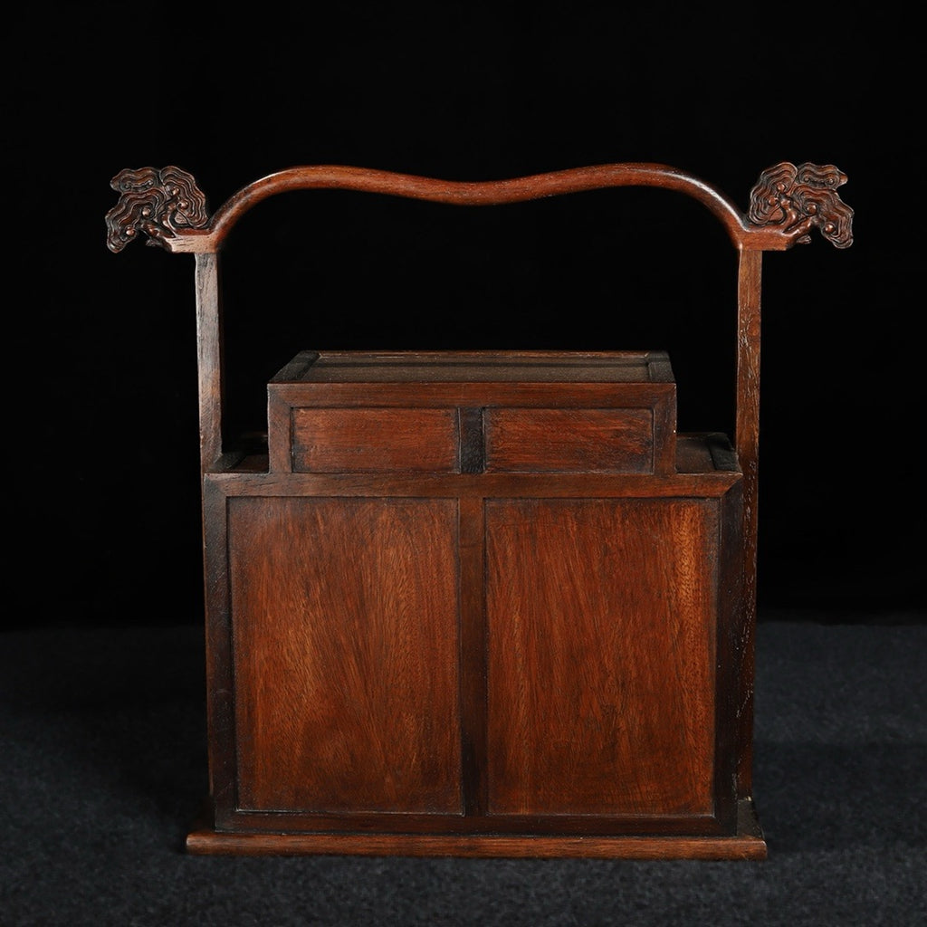 Hua Li Mu carved large carrying box