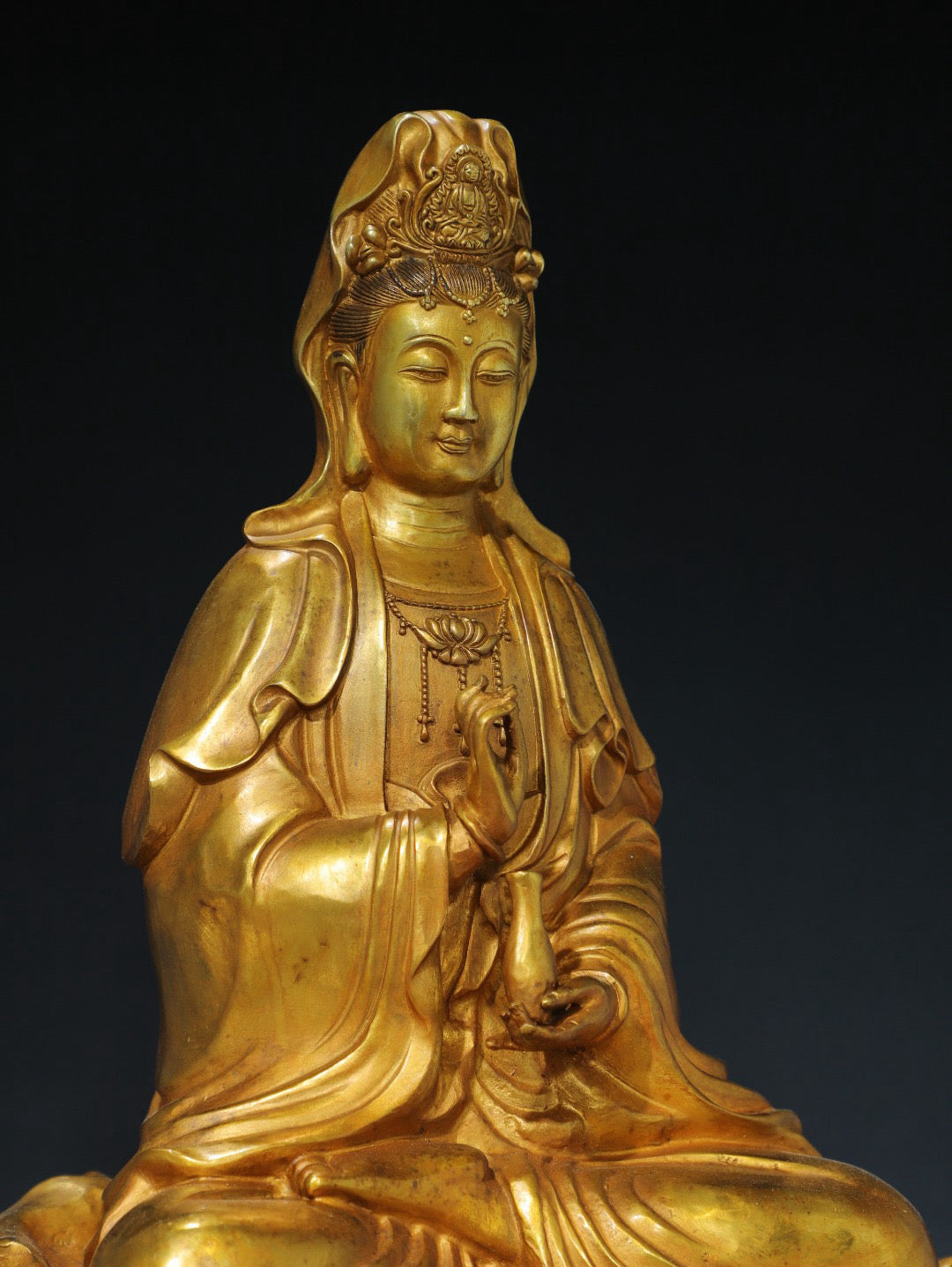 Chinese antique pure copper Buddha statue