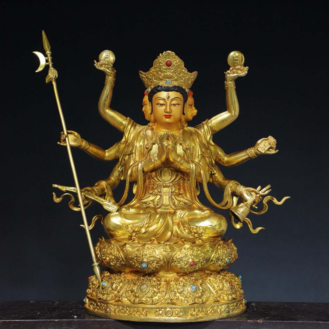 Chinese antique pure copper Buddha statue