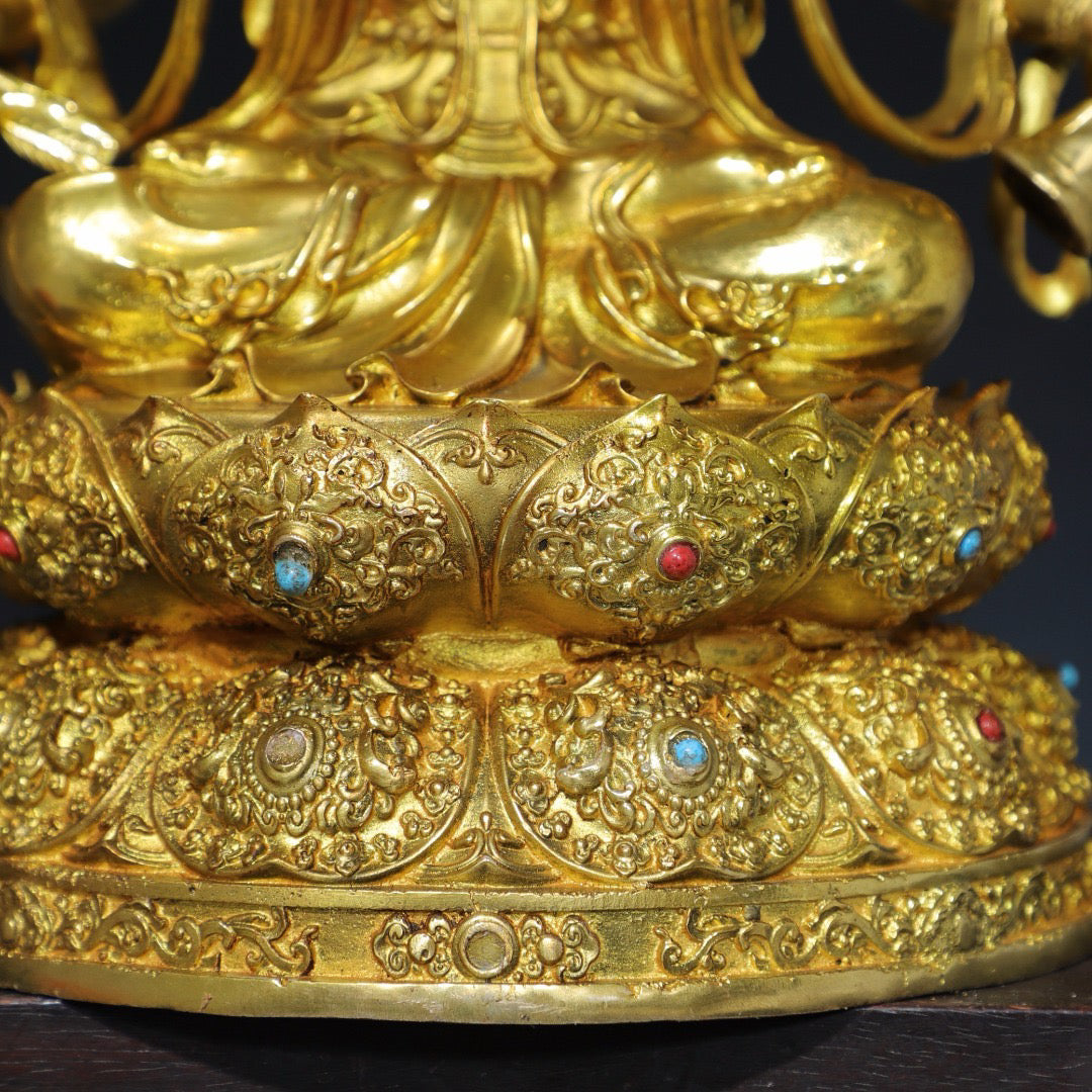 Chinese antique pure copper Buddha statue