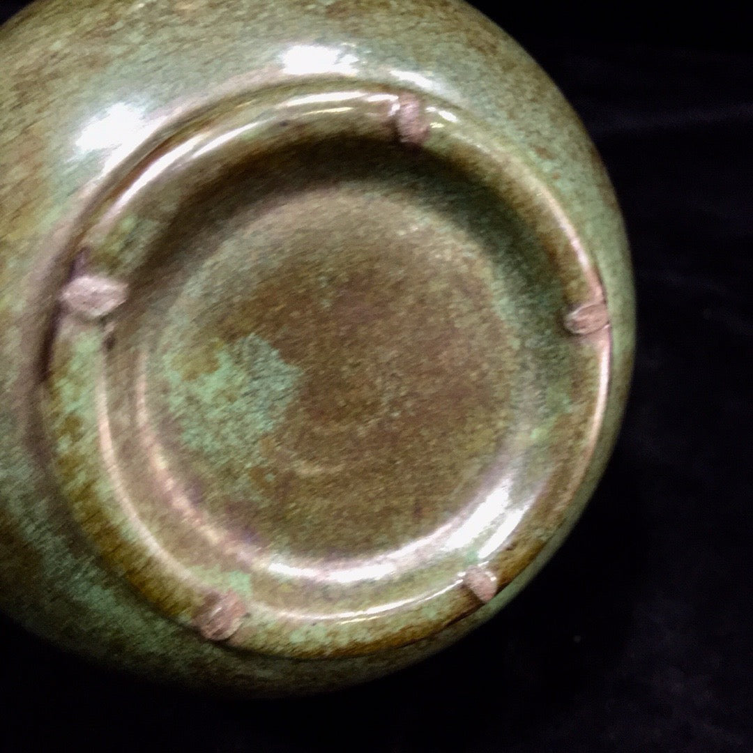 Chinese antique porcelain bean green glazed four series jar